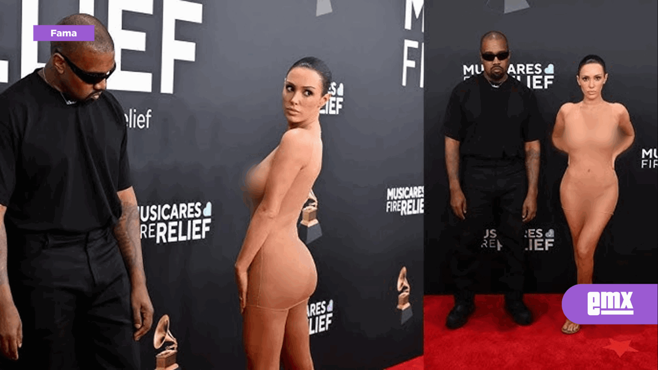 EMX-Bianca-Censori-hubiera-preferido-un-lindo-vestido-en-los-Grammy,-pero-Kanye-West-insistió-en-atuendo-revelador