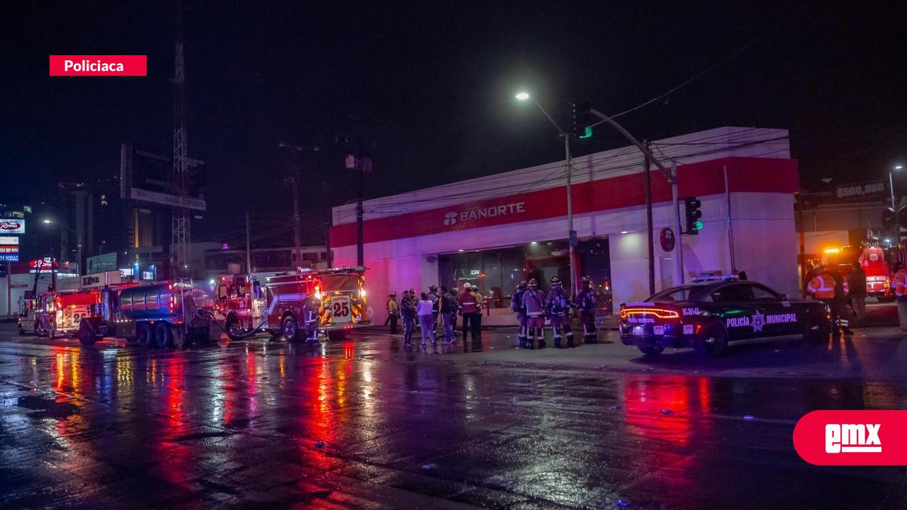 EMX-Persona en situación de calle provoca incendio en Banorte del Agua Caliente 