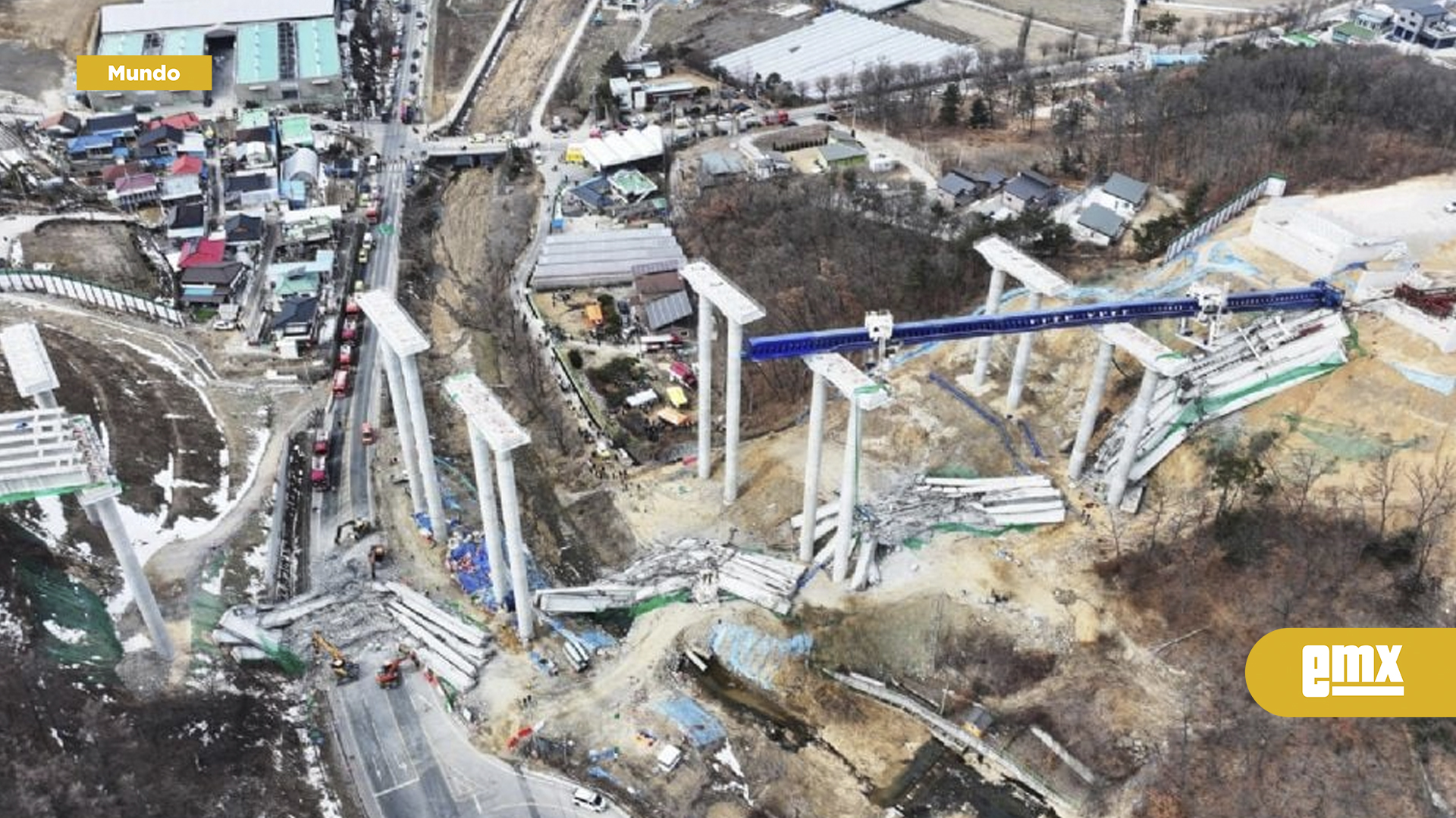 EMX-Mueren 4 trabajadores tras derrumbe de puente en Corea del Sur