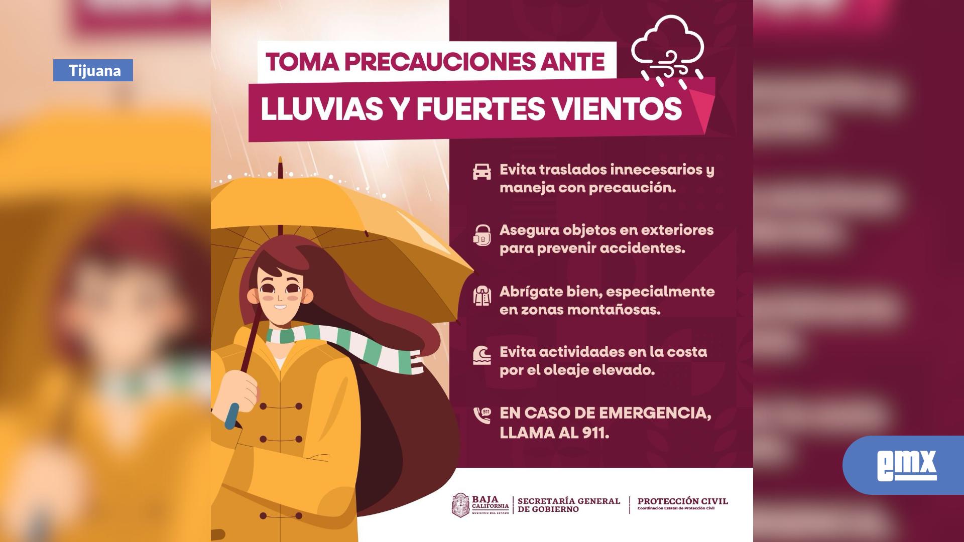 EMX-ALERTA PROTECCIÓN CIVIL BC POR LLUVIAS EN LA ENTIDAD