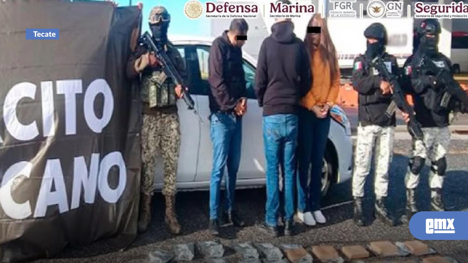 EMX-Detienen a tres por transportar 50 kilos de fentanilo y heroína en Baja California