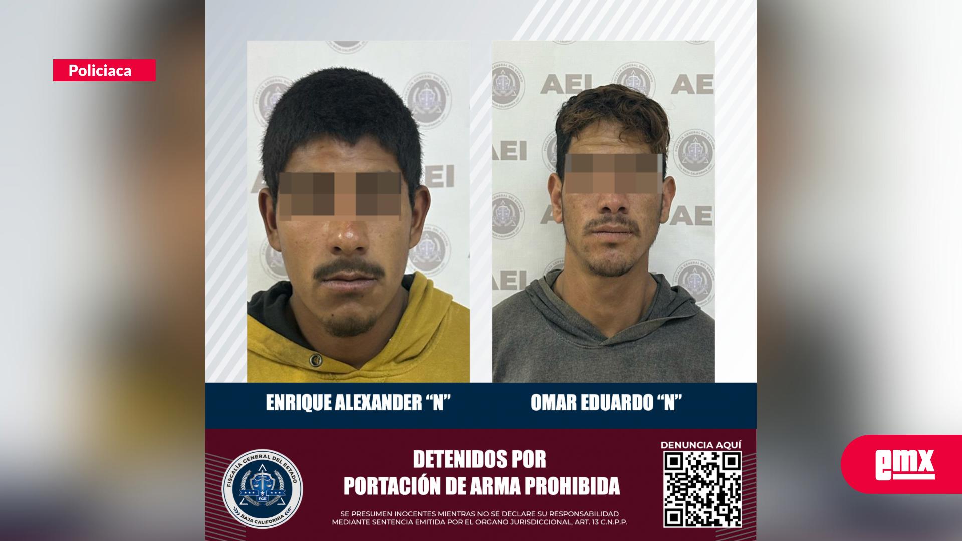 EMX-Capturan a dos por portación de arma prohibida