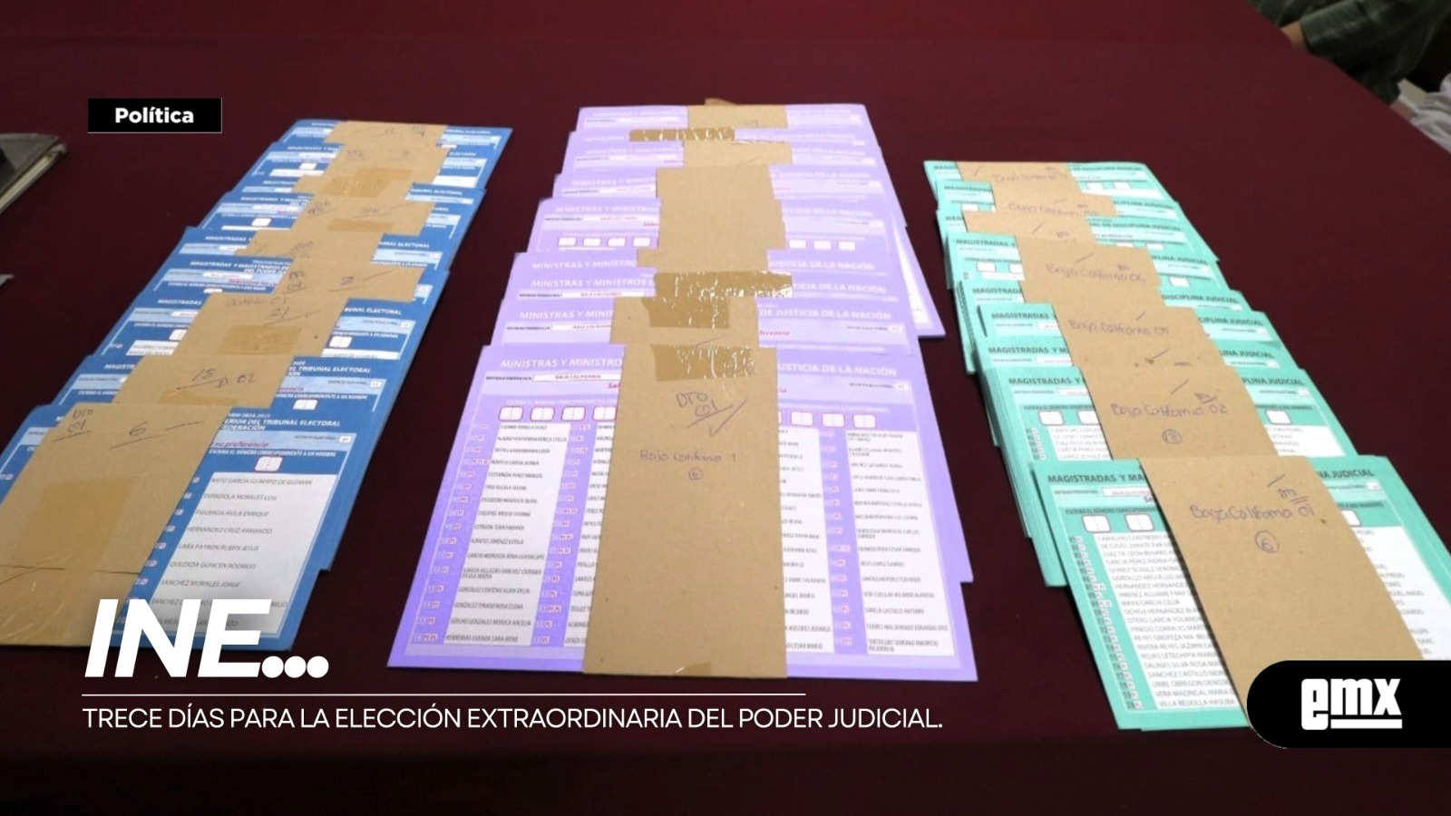 EMX-INE… trece días para la elección extraordinaria del PODER JUDICIAL