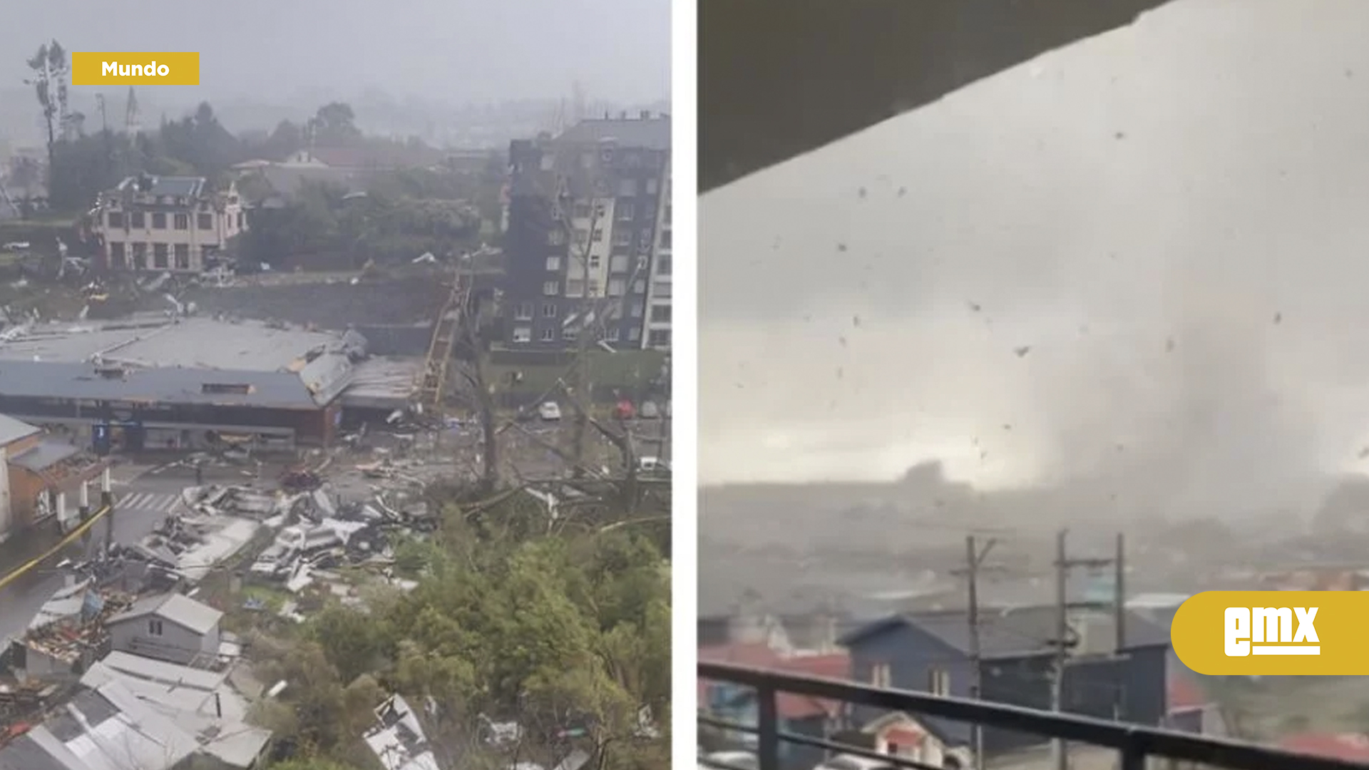 EMX-Tornado sorprende a Chile; arrasó con casas y autos