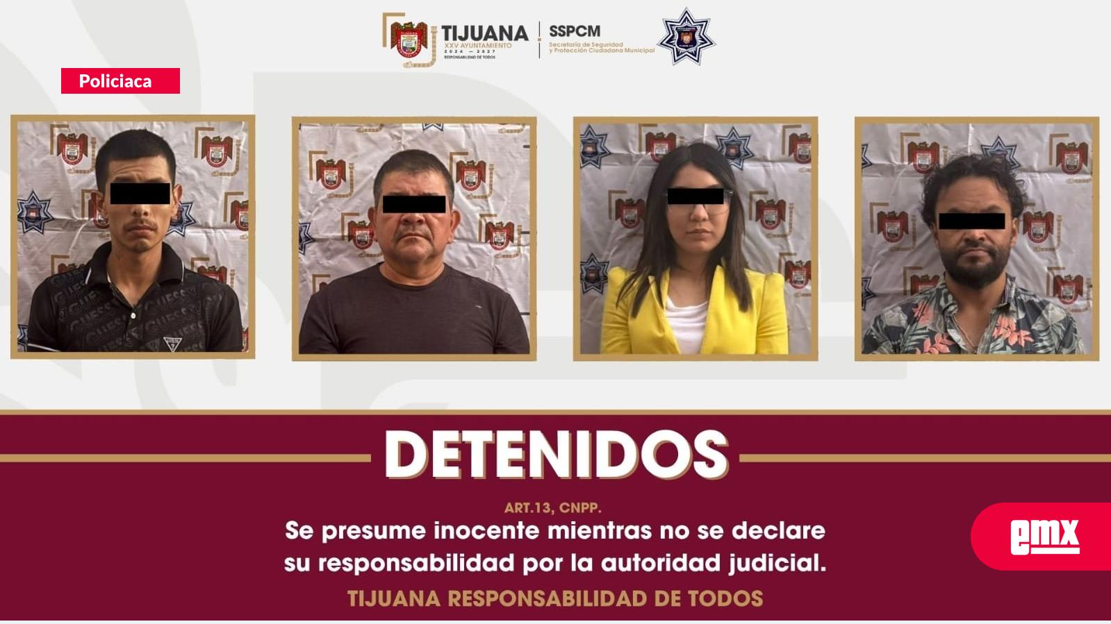 EMX-Asegura-Policía-Municipal-de-Tijuana-a-cuatro-personas-por-posesión-de-arma-de-fuego-y-sustancias-prohibidas