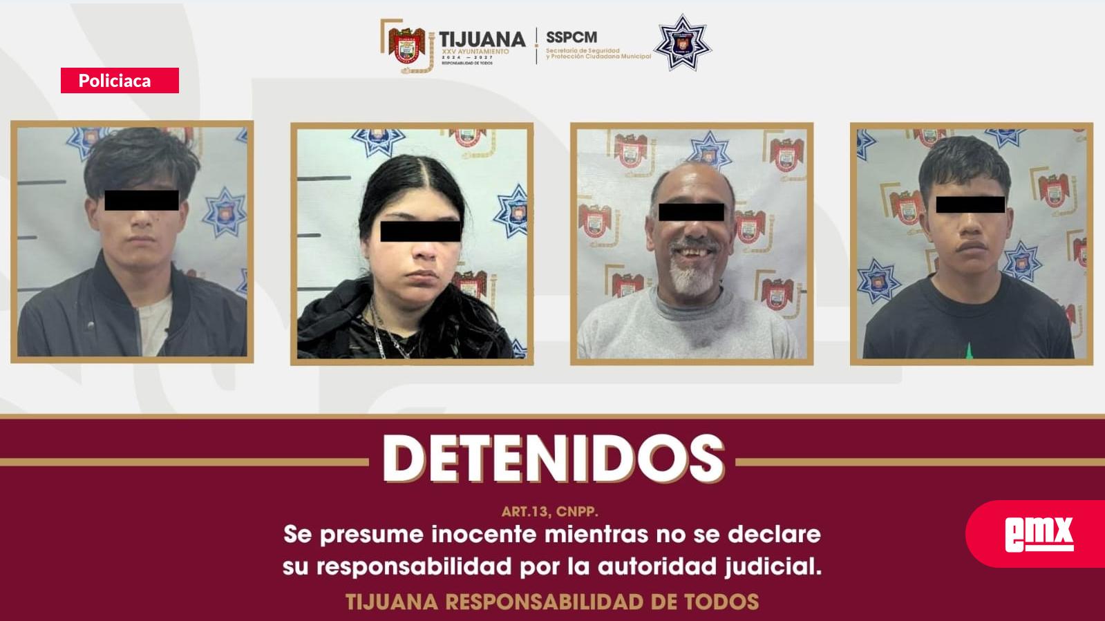 EMX-Asegura Policía Municipal a cuatro personas por narcomenudeo