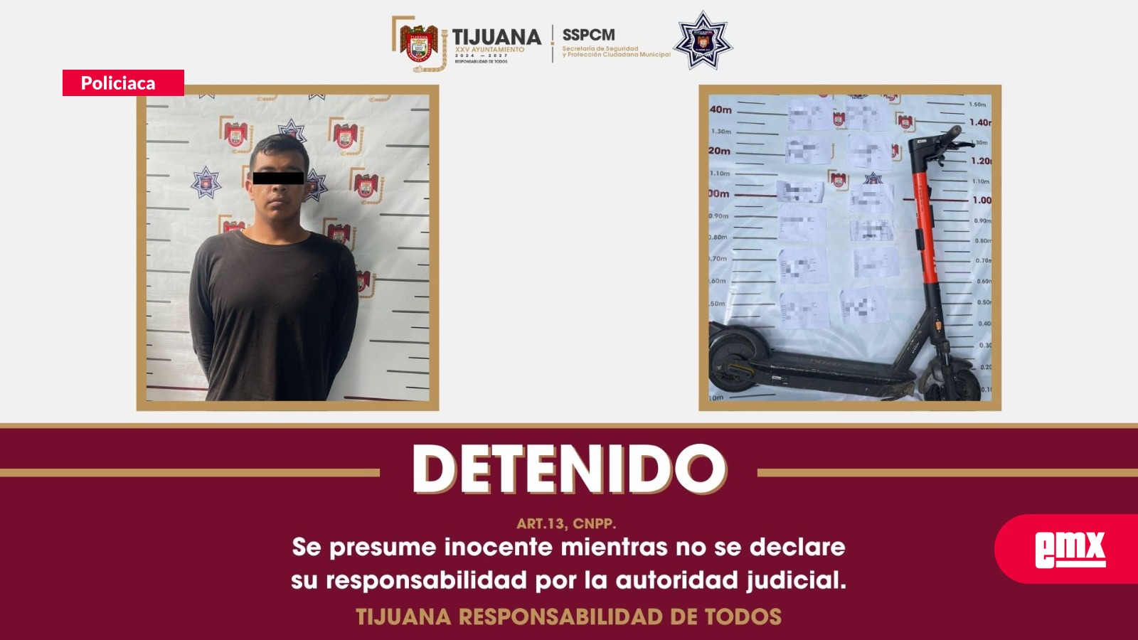 EMX-Captura Policía Municipal a responsable de repartir volantes con amenazas a comerciantes