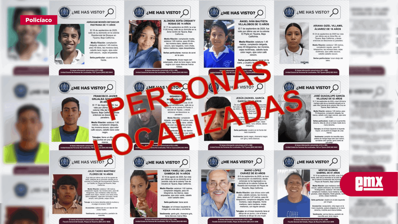 EMX-FGE LOCALIZA A 12 PERSONAS REPORTADAS COMO DESAPARECIDAS