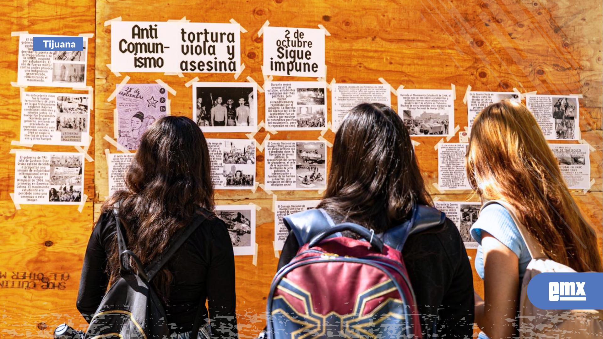 EMX-Alumnos de la UABC recuerdan la masacre de Tlatelolco y exigen transporte público accesible