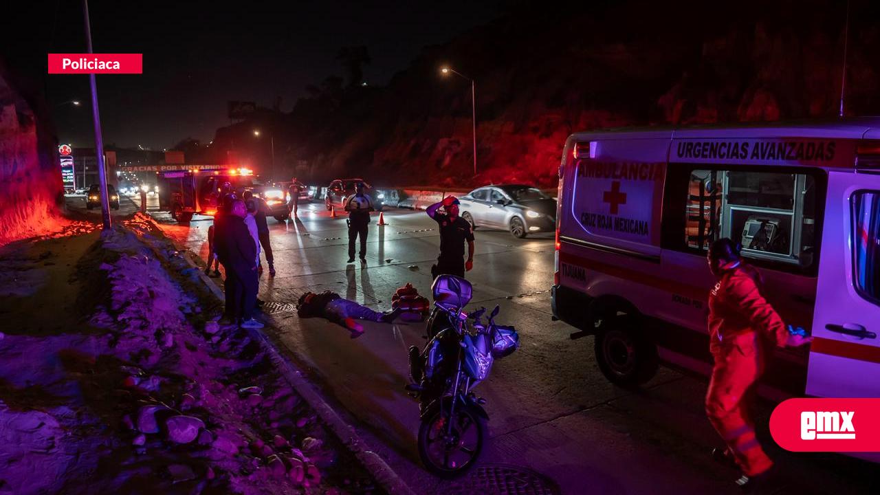 EMX-Motociclista resulta lesionado tras accidente en la carretera a Playas de Tijuana