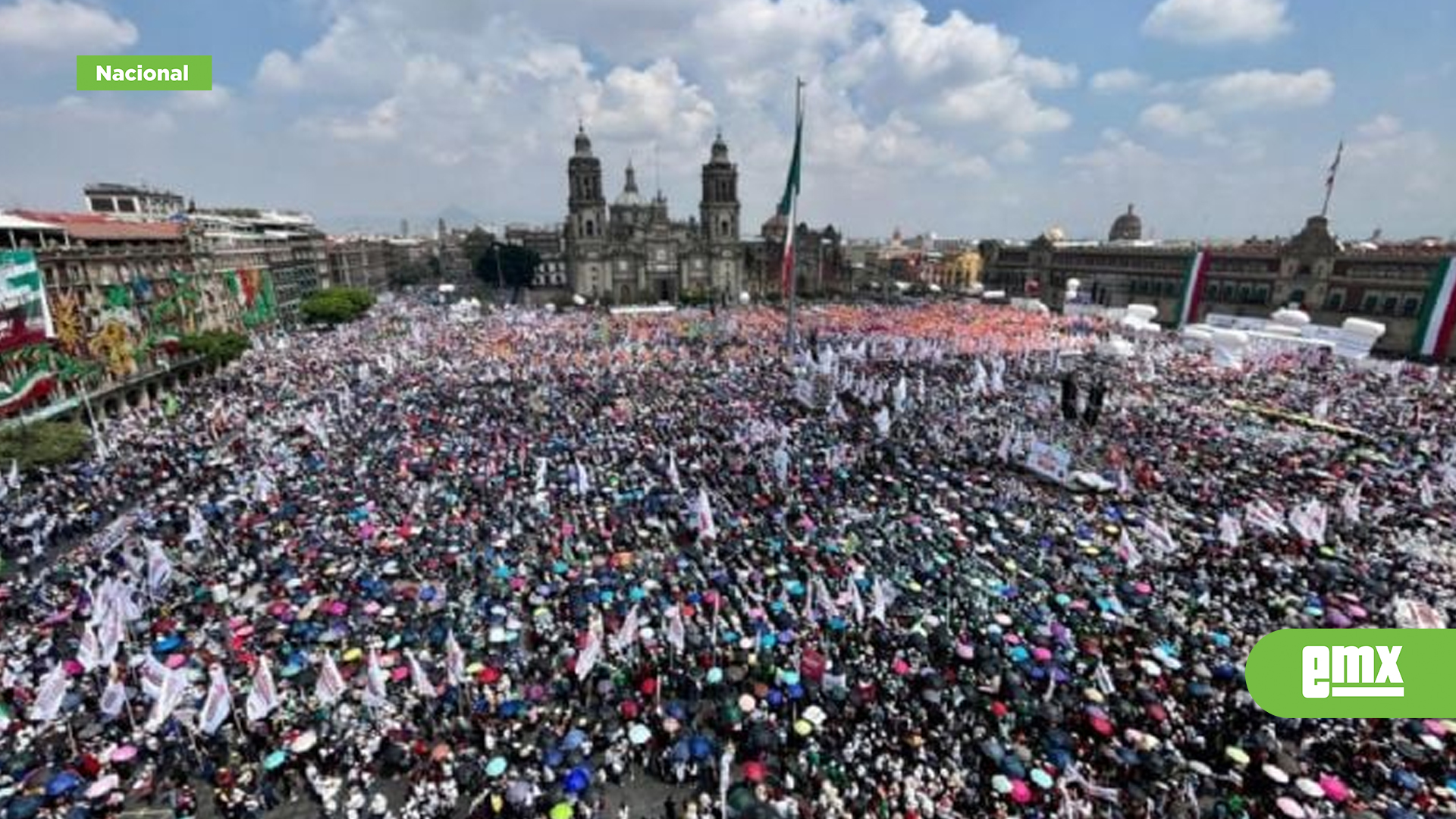 EMX-Miles de personas llenan el Zócalo capitalino por informe del primer año gobierno de Sheinbaum