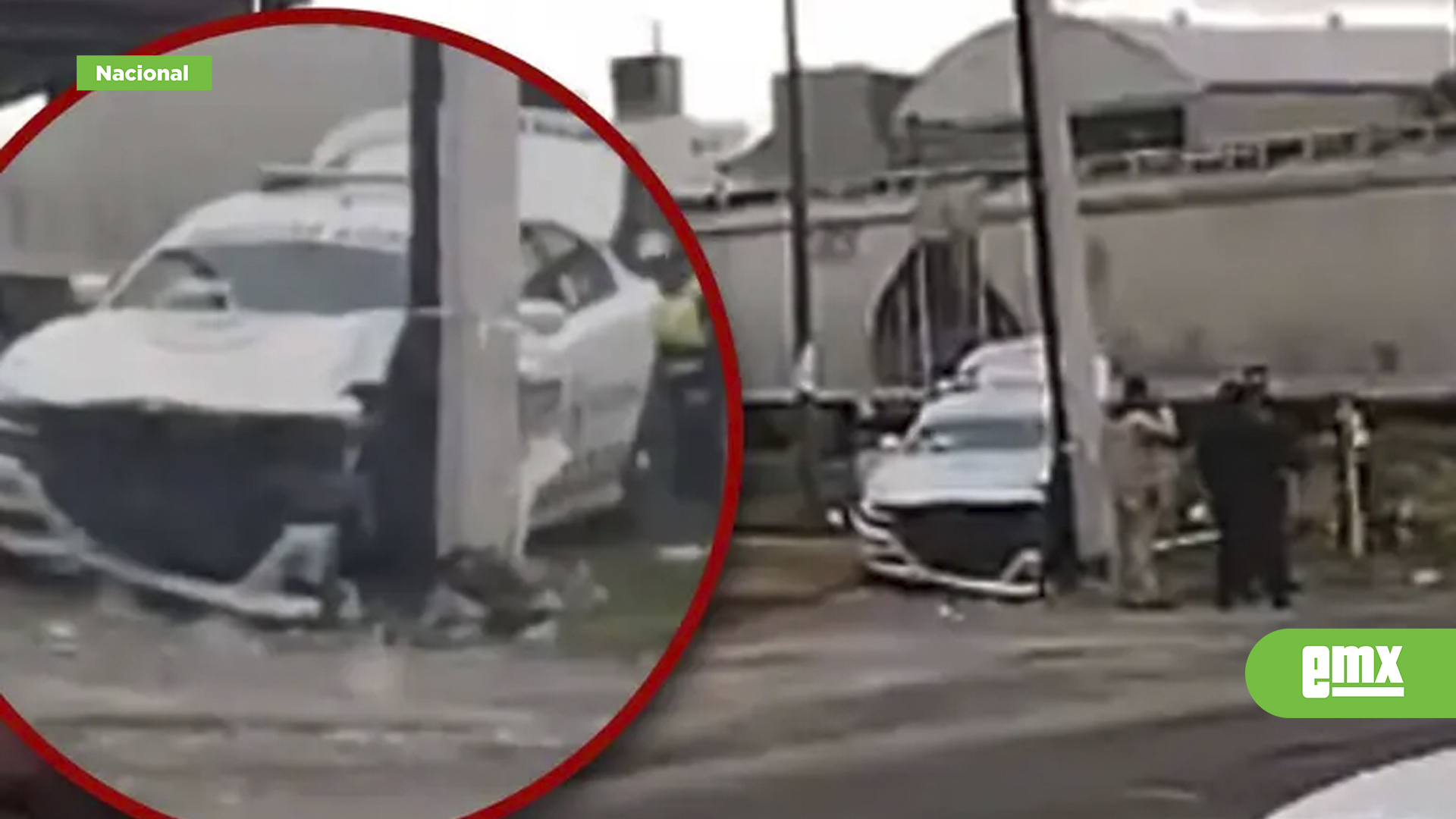 EMX-Policías retan al tren en Puebla y terminan arrastrados varios metros | VIDEO