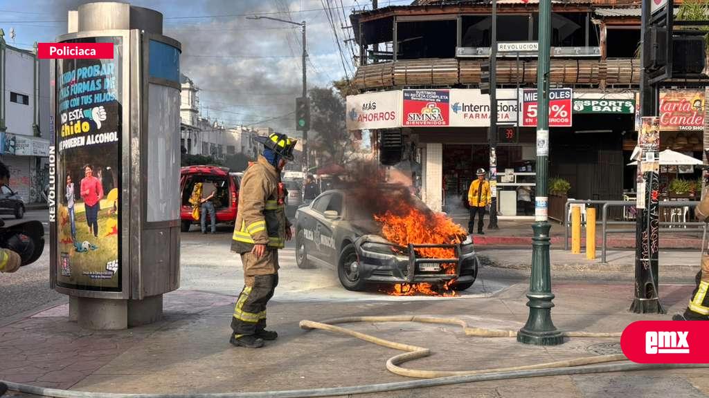 Patrulla se incendia en la Zona Centro por presunta fall... - El Mexicano