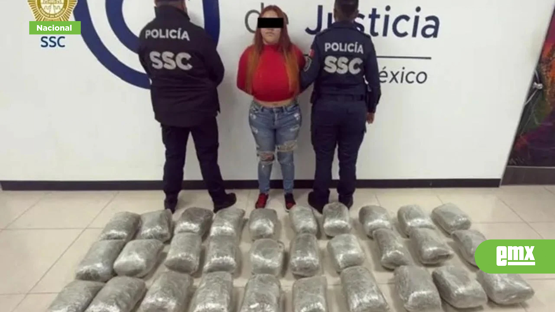 EMX-Detienen a mujer en posesión de subametralladora y 30 kilos de marihuana en la Morelos