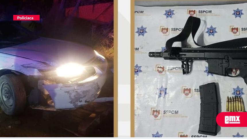 EMX-Abandonan-carro-y-fusil-de-asalto-en-la-colonia-Rancho-Las-Flores