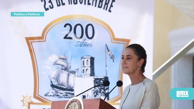 EMX-Claudia Sheinbaum...encabezó en Veracruz la ceremonia por los 200 años de la Independencia en la Mar