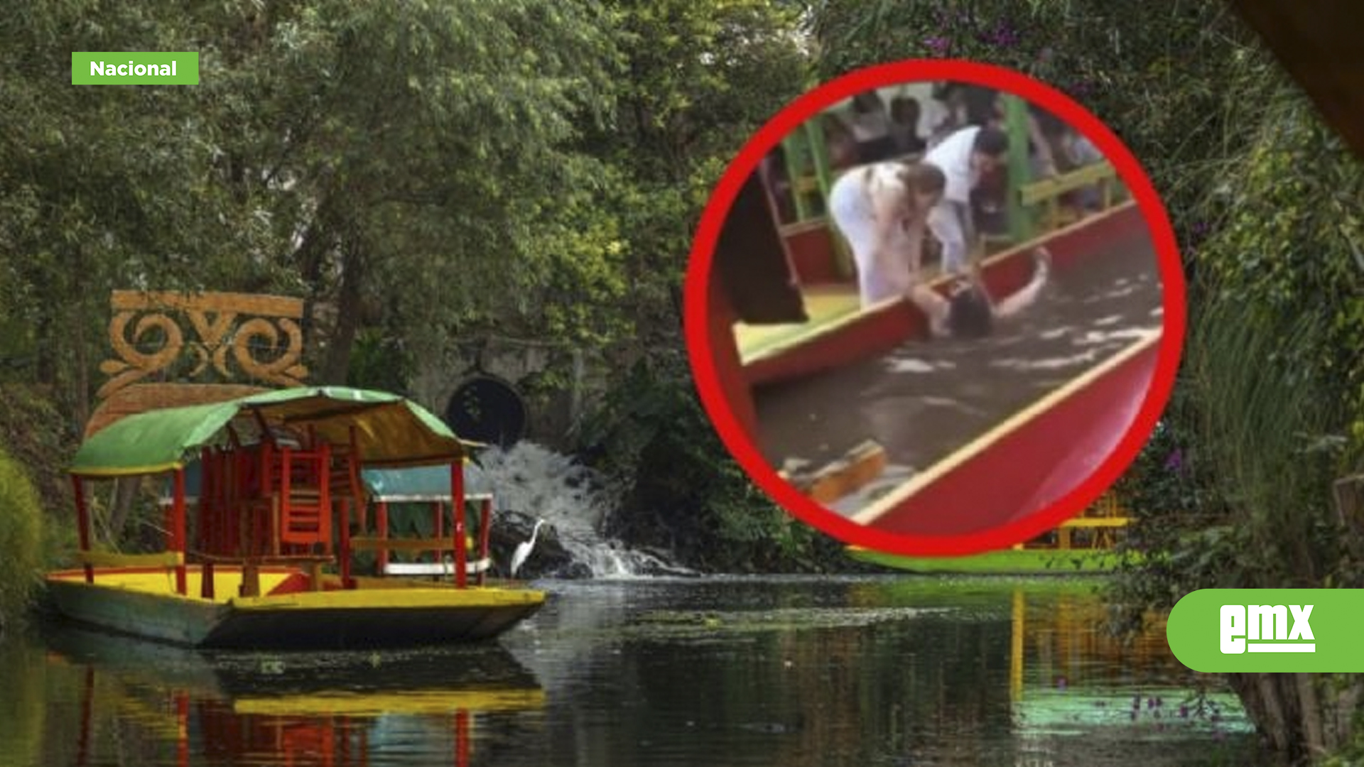 EMX-Turista extranjera cae a canal en trajinera de Xochimilco y logran rescatarla a tiempo (VIDEO)