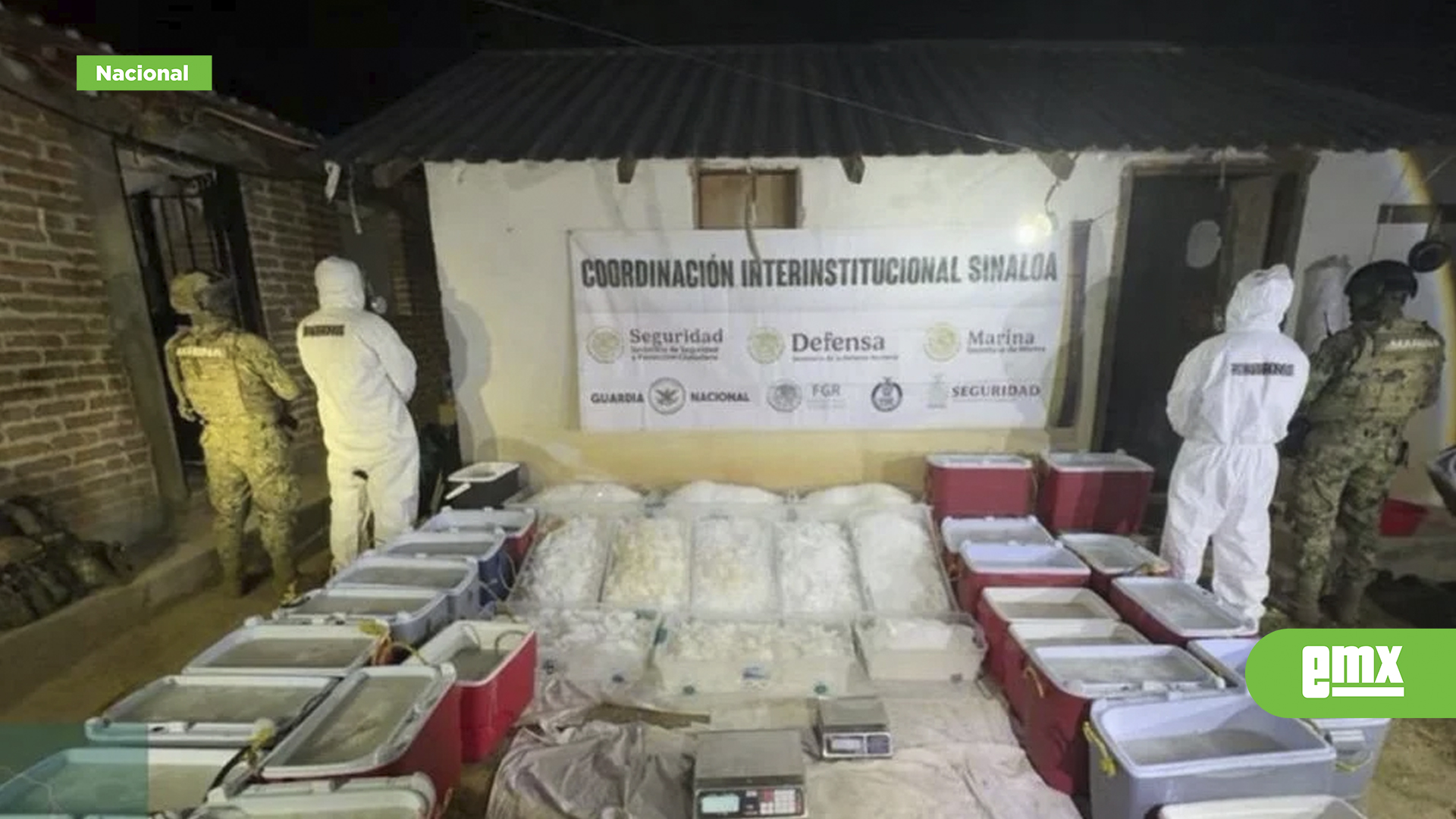 EMX-Marina asegura más de una tonelada de mentafetaminas en Sinaloa