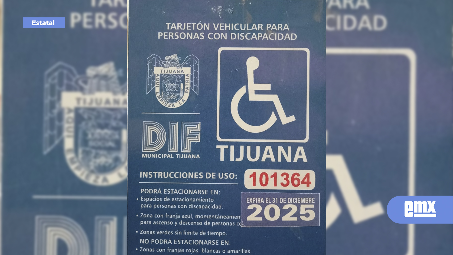 EMX-Convoca DIF Tijuana a renovar el engomado a 2026 de los tarjetones azules
