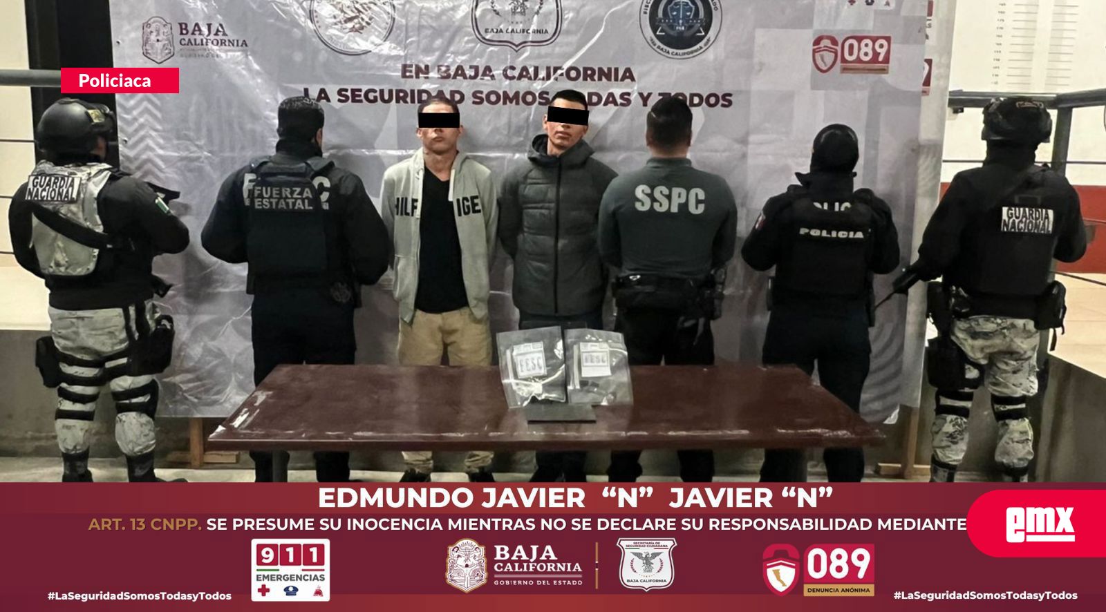 EMX-Dos sujetos detenidos cuando traladaban 14.7 gramos de droga en Tijuana