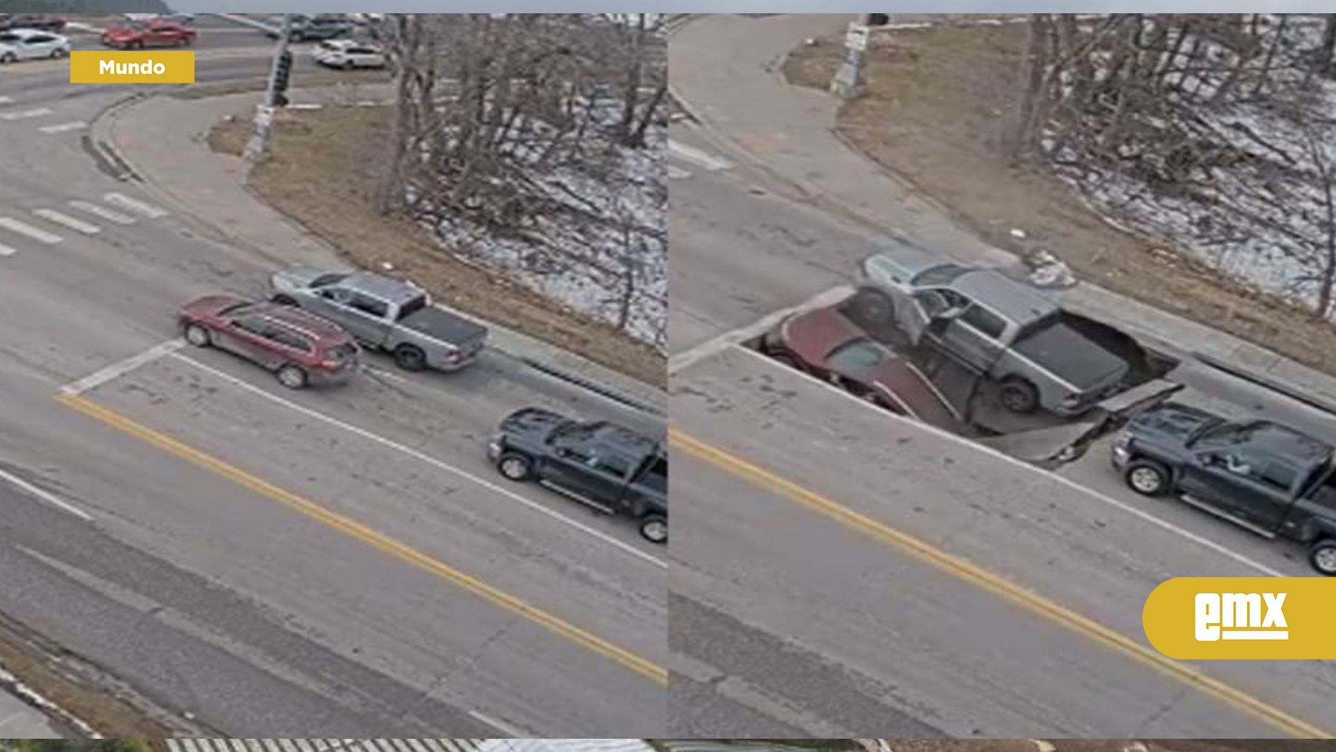 EMX-Conductores-obedecen-señal-y-socavón-devora-dos-autos-en-Nebraska-|-VIDEO