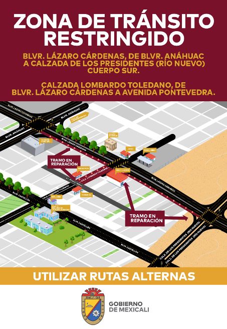 EMX-Delimitan zona de tránsito restringido de Mexicali