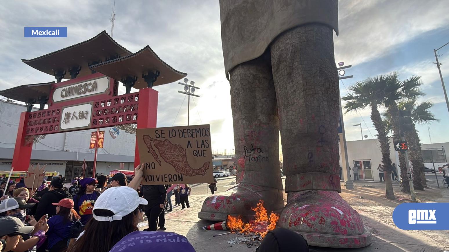 EMX-Pintan  y queman al cocinero chino durante el 8M
