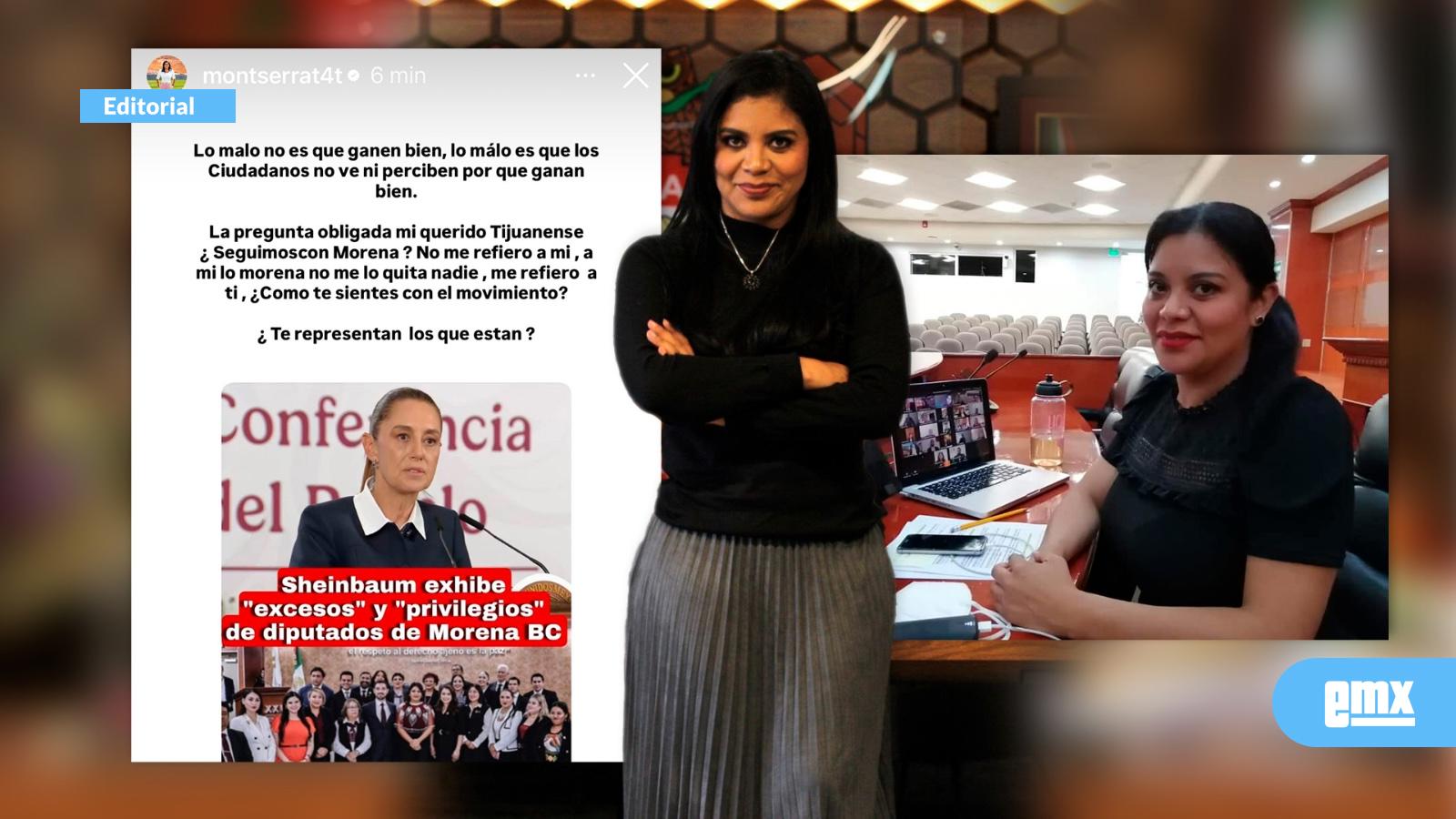 EMX-Montserrat Caballero critica a diputados de Morena y cuestiona si la gente seguirá con el partido ¿Será que prepara su salida de Morena?