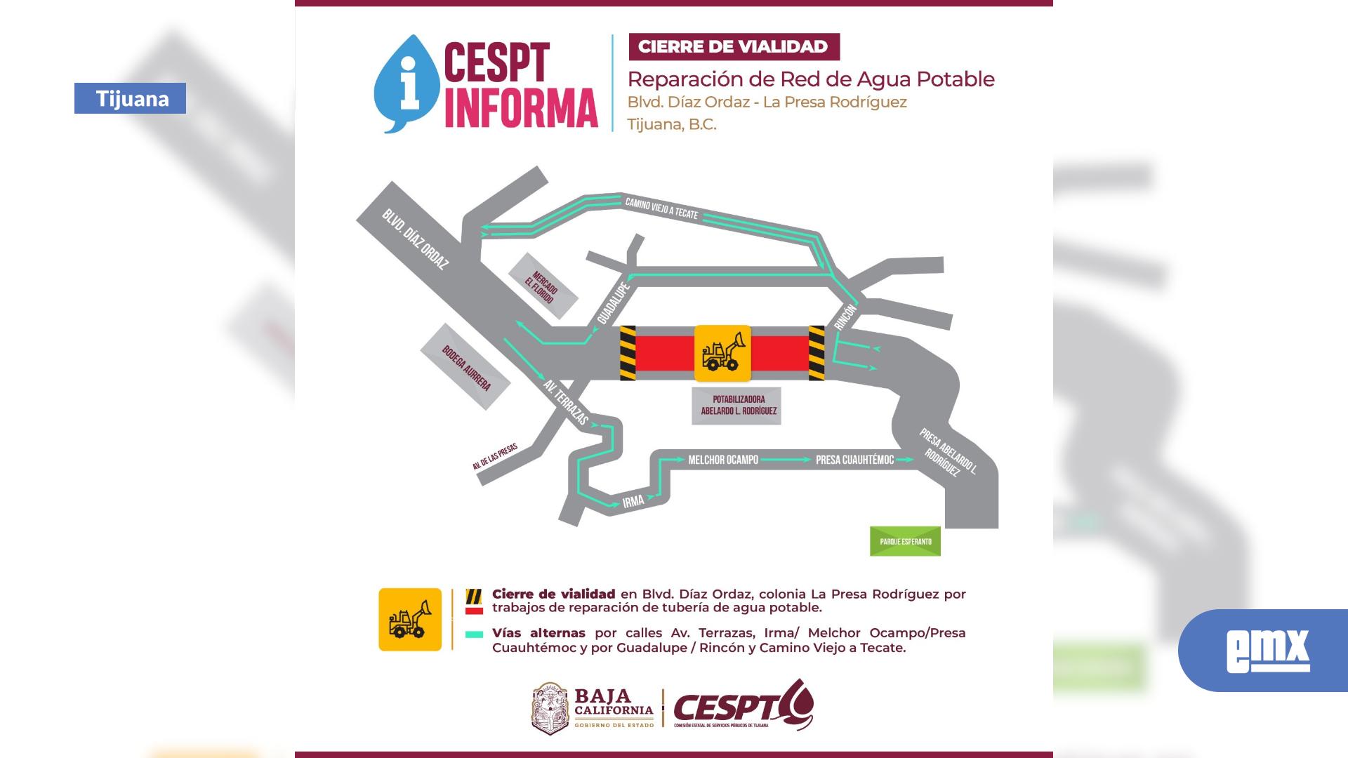 EMX-Cierran-circulación-en-tramo-del-bulevar-Díaz-Ordaz-por-reparación-de-línea-de-agua