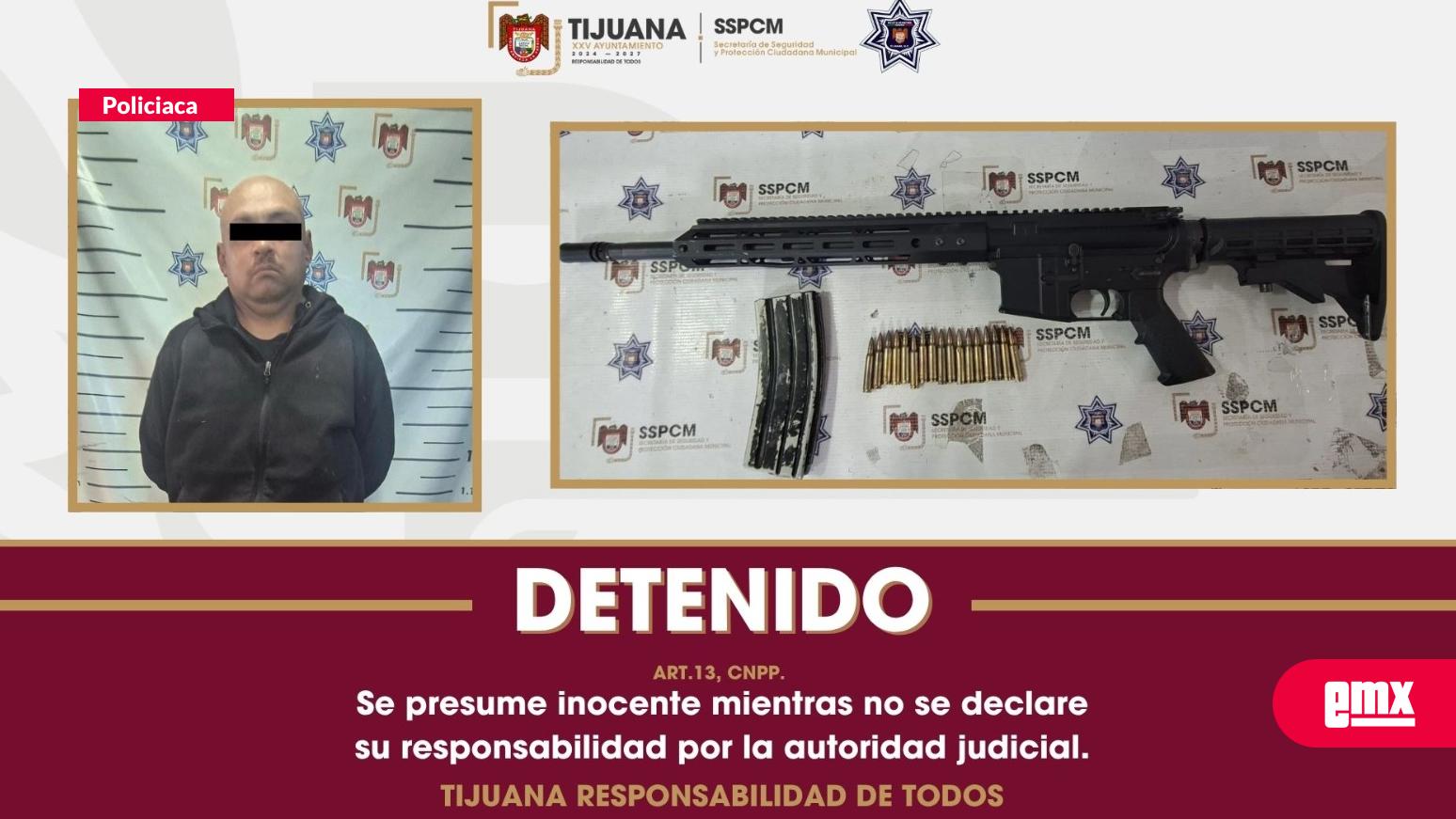 EMX-Decomisa-Policía-Municipal-arma-tipo-fusil-y-asegura-a-presunto-responsable-de-robos-con-violencia