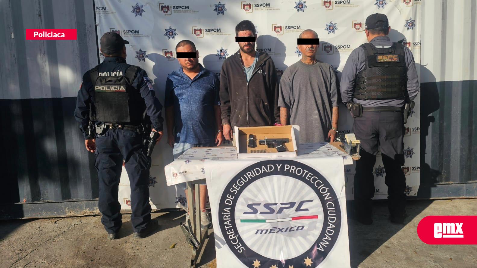 EMX-Detienen-a-tres-hombres-por-portación-de-arma-de-fuego-en-Santa-Fe