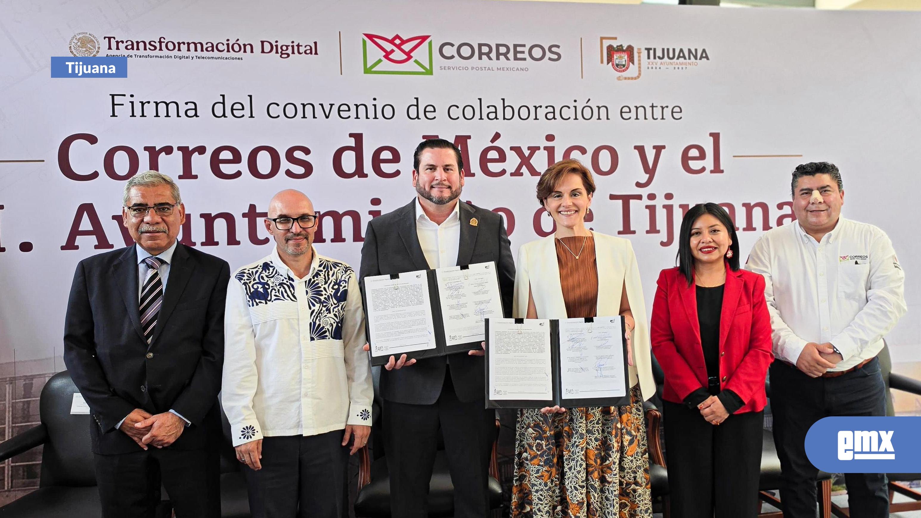 EMX-Firma Ismael Burgueño convenio de colaboración con Correos de México para rehabilitar edificio histórico postal en Tijuana