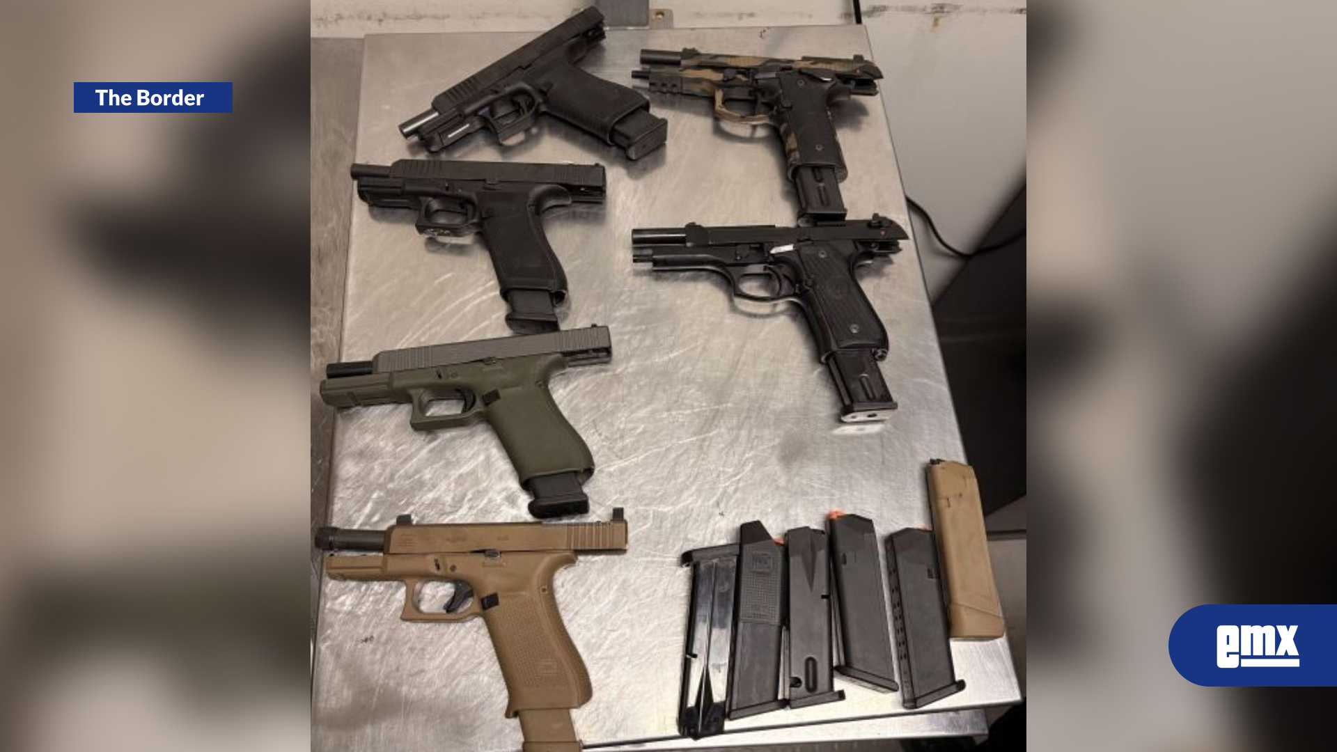 EMX-Conductora americana traficaba pistolas, cargadores y cartuchos en garita de Calexico