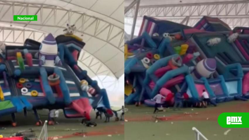 EMX-Fuertes-ráfagas-de-viento-elevan-inflable-en-Torreón;-hay-10-niños-lesionados
