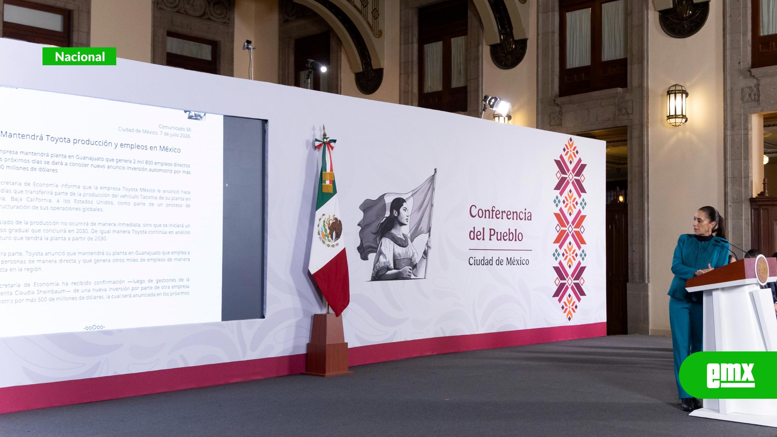 EMX-Traslado de producción de Toyota en Tijuana a EU no afectará planta de Guanajuato: Sheinbaum