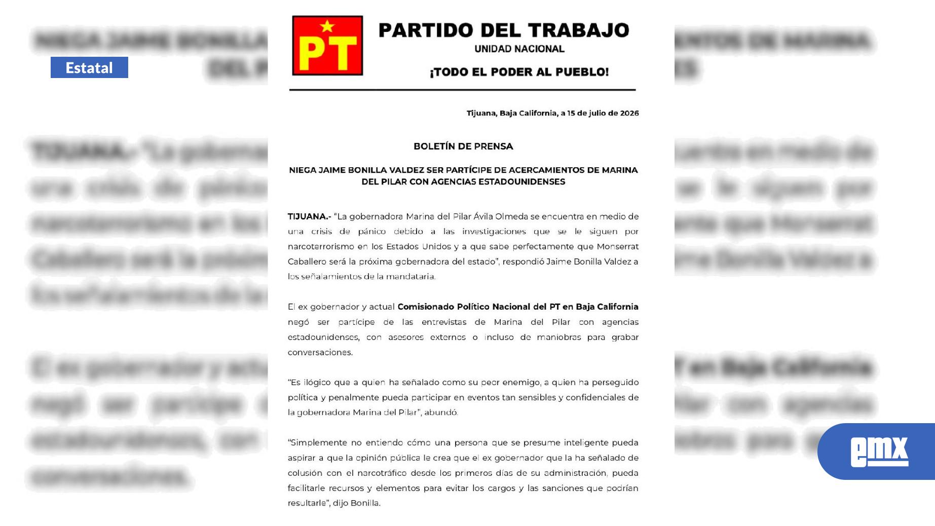 EMX-Niega exgobernador haber orquestado filtración de audios de Marina del Pilar