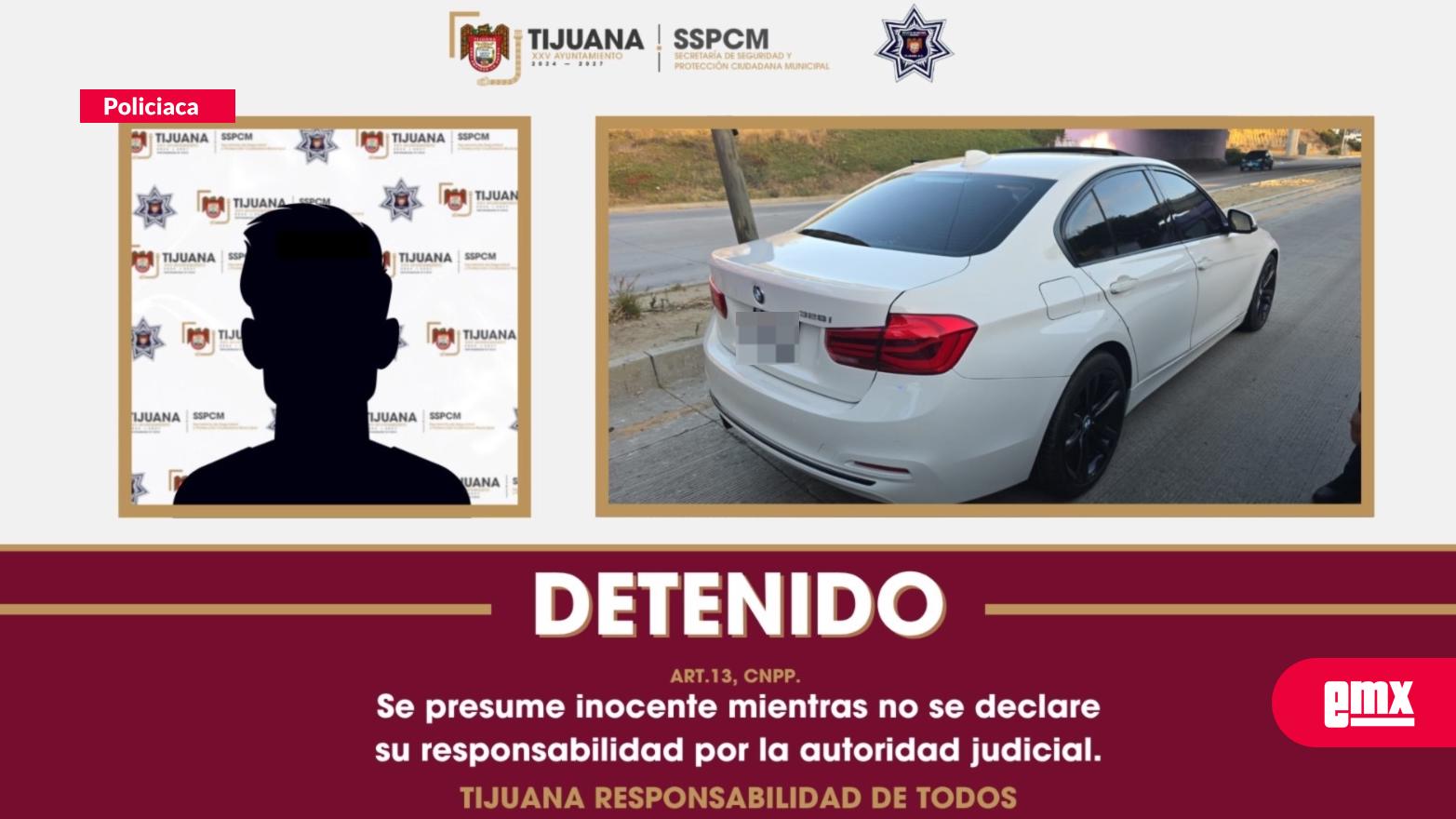 EMX-Detienen a adolescente con BMW robado con violencia en Tijuana