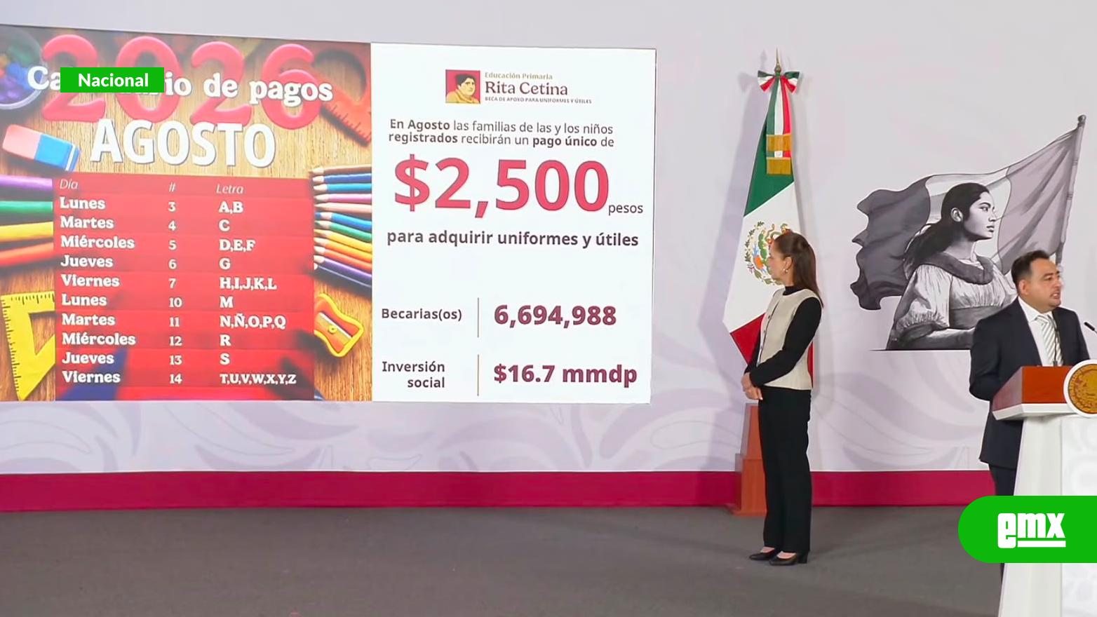 EMX-Inicia dispersión de apoyo anual de 2 mil 500 pesos para útiles y uniformes