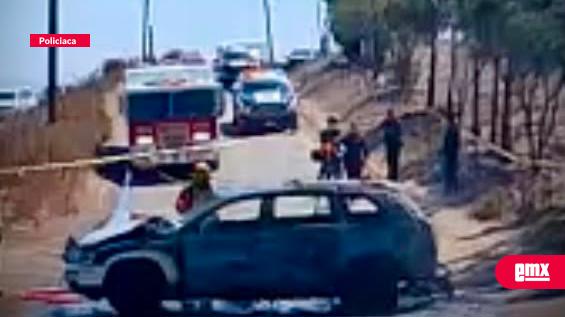EMX-Queman vehículo y dejan manta dirigida contra funcionarios de Rosarito