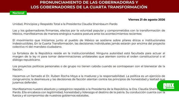 EMX-Gobernadores-de-Morena-respaldan-a-Sheinbaum-y-lanzan-llamado-a-Rocha-Moya