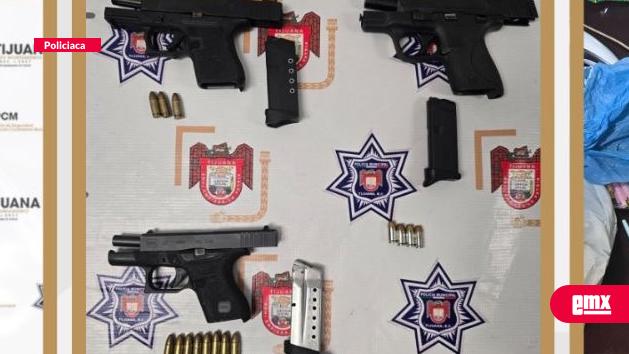 EMX-Arrestan-a-malandro-en-Tijuana,-con-3-armas-de-fuego
