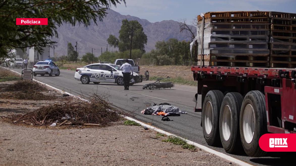 EMX-Muere motociclista tras caer y ser arrollado por un tráiler en Mexicali 