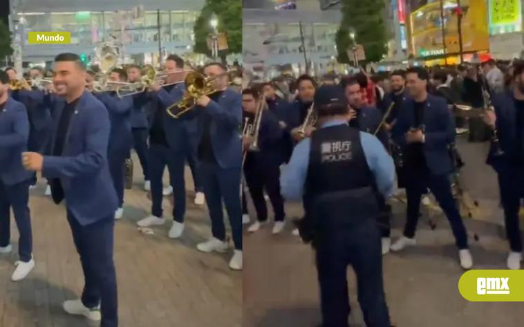 EMX-¿Incidente de Shibuya? Banda El Recodo da concierto en calles de Japón; policía los detiene
